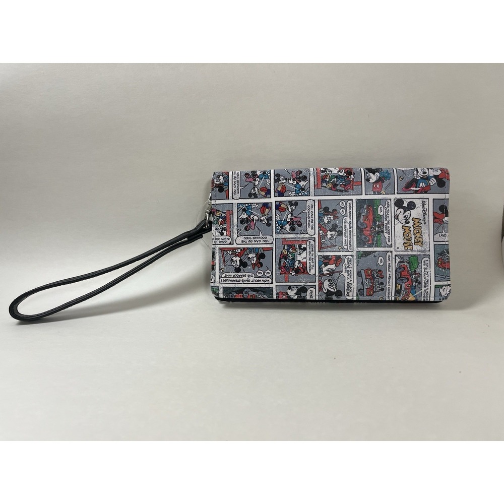 Mickey Mouse Women's Wallet Vintage Style PU Leather Clutch Gray